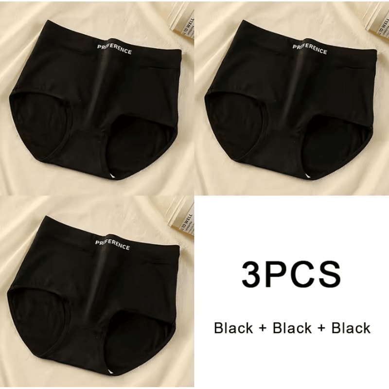 3PCS Womens Cotton HighWaist Breathable Underwear Panty Set 11
