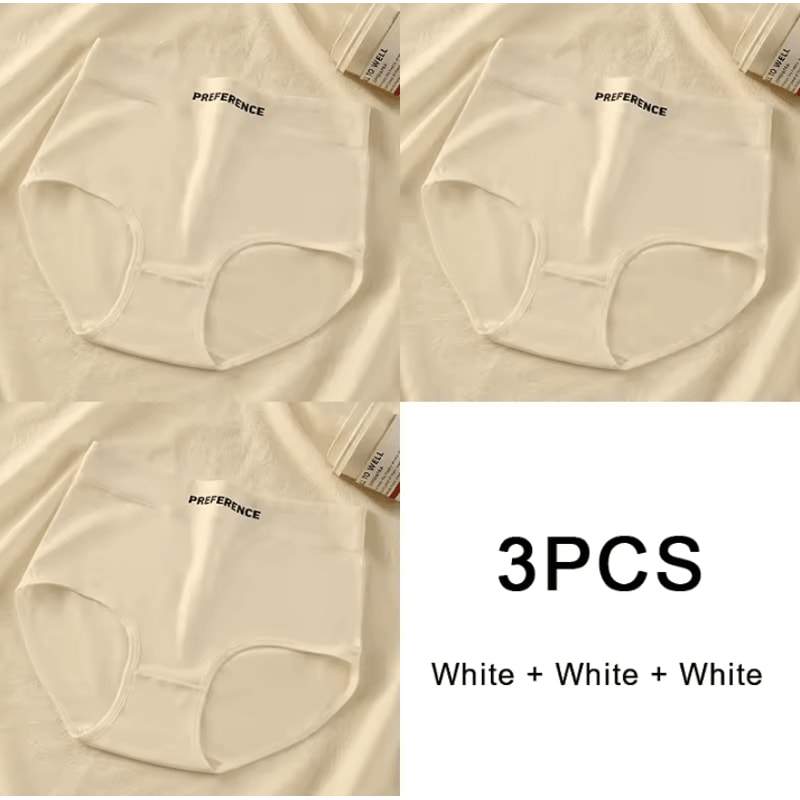 3PCS Womens Cotton HighWaist Breathable Underwear Panty Set 13