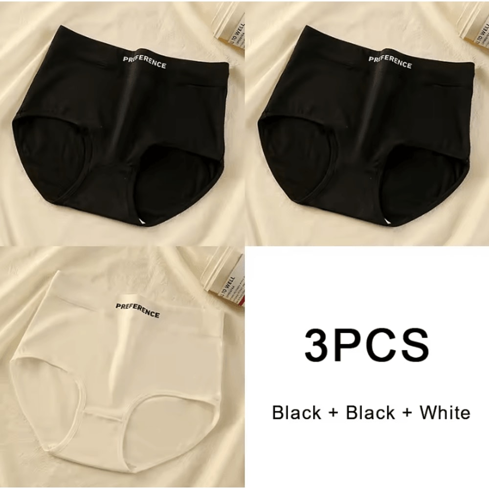 3PCS Womens Cotton HighWaist Breathable Underwear Panty Set 14