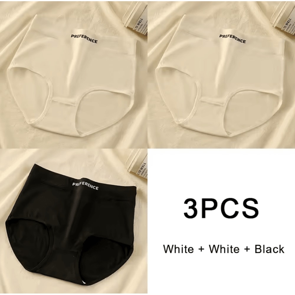 3PCS Womens Cotton HighWaist Breathable Underwear Panty Set 8