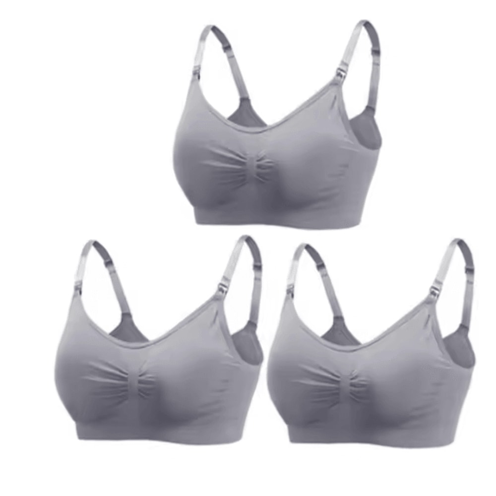 3pcs Maternity Nursing Bras Cotton Seamless Breathable Push Up Bra Set 13