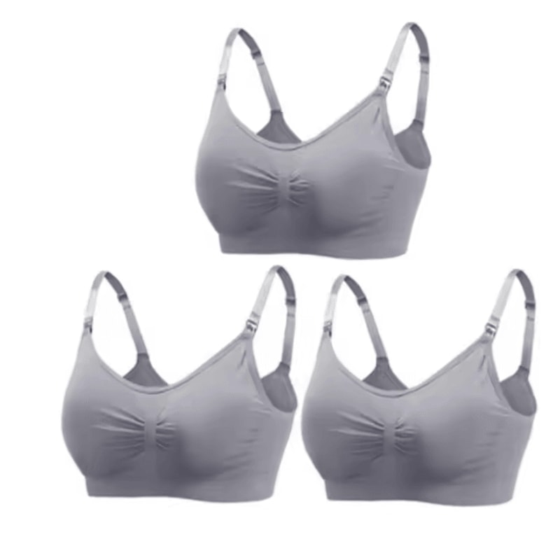 3pcs Maternity Nursing Bras Cotton Seamless Breathable Push Up Bra Set 13