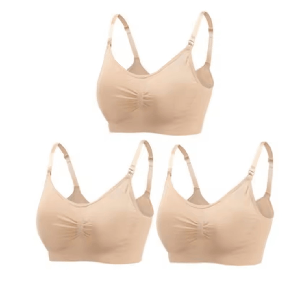 3pcs Maternity Nursing Bras Cotton Seamless Breathable Push Up Bra Set 7