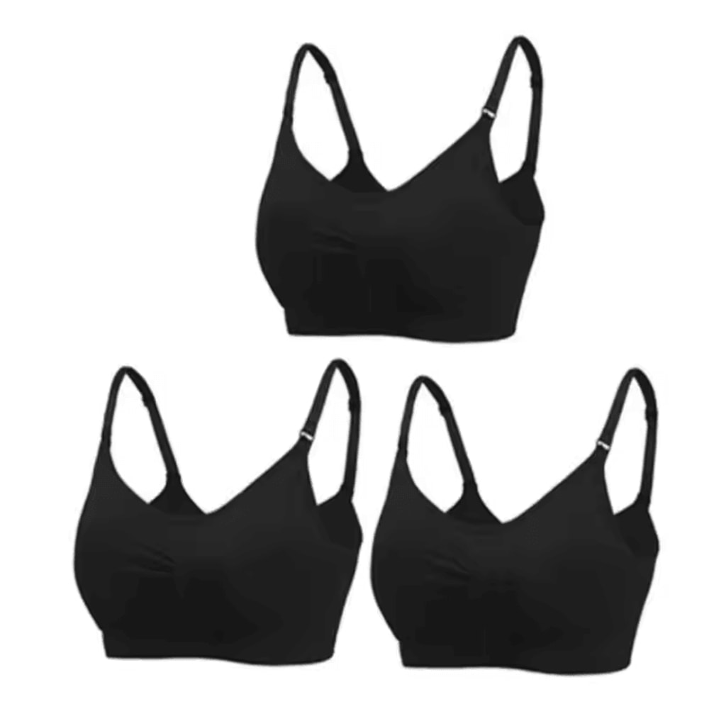 3pcs Maternity Nursing Bras Cotton Seamless Breathable Push Up Bra Set 8