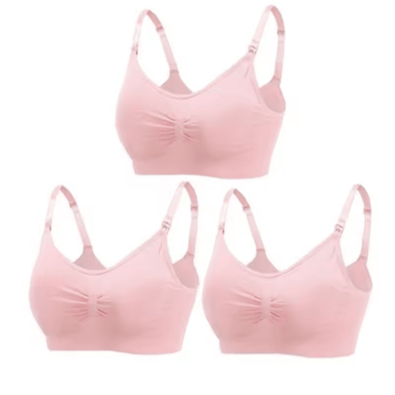 3pcs Maternity Nursing Bras Cotton Seamless Breathable Push Up Bra Set 19