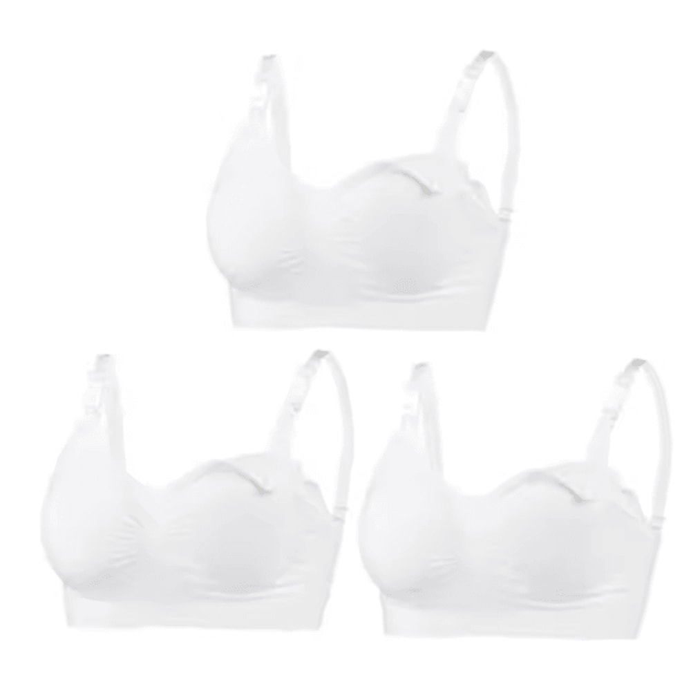 3pcs Maternity Nursing Bras Cotton Seamless Breathable Push Up Bra Set 24