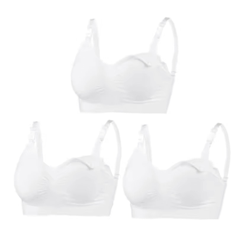 3pcs Maternity Nursing Bras Cotton Seamless Breathable Push Up Bra Set 24