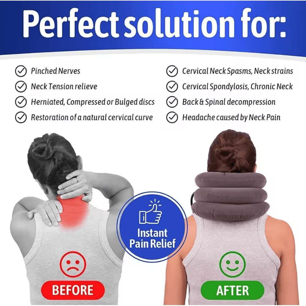 Inflatable Cervical Neck Traction Device For Pain Relief And Alignment Support 3