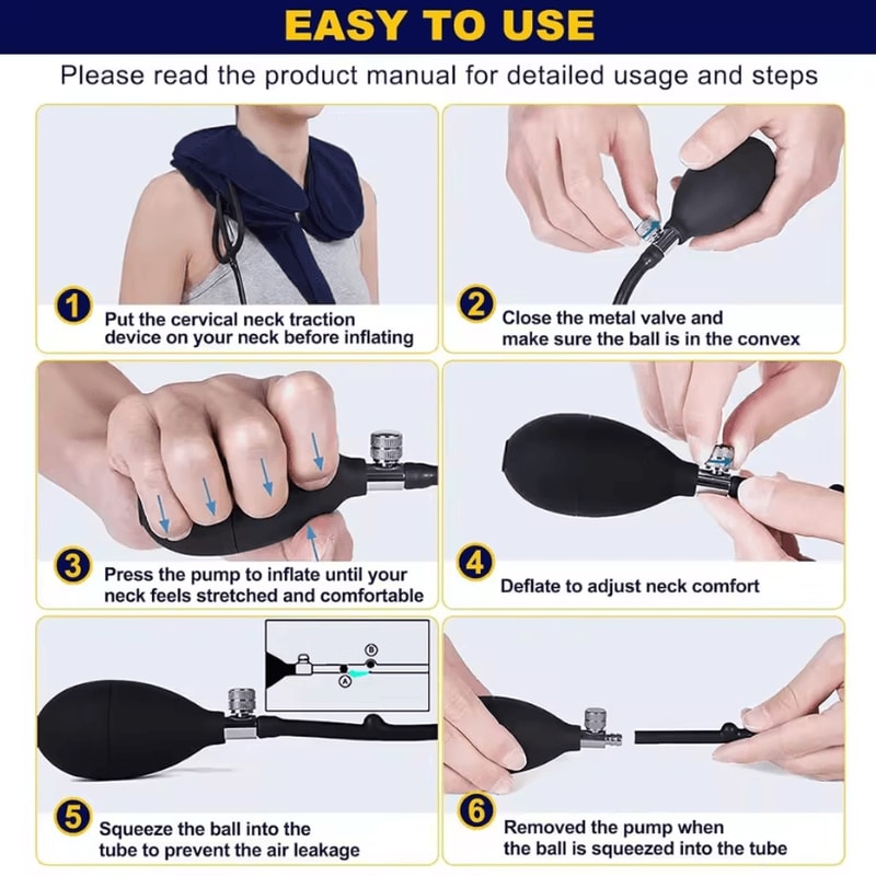 Inflatable Cervical Neck Traction Device For Pain Relief And Alignment Support 5