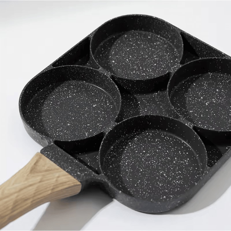 Medical Stone NonStick FourHole Omelette Pan For Breakfast Egg And Burger 5