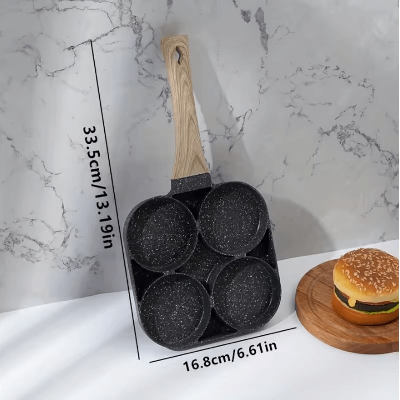 Medical Stone NonStick FourHole Omelette Pan For Breakfast Egg And Burger 4