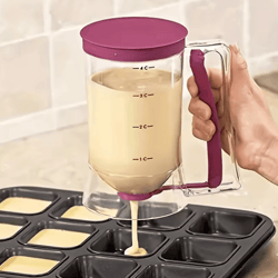 900ml hand-held batter dispenser bottle with graduated funnel for pancakes and cakes