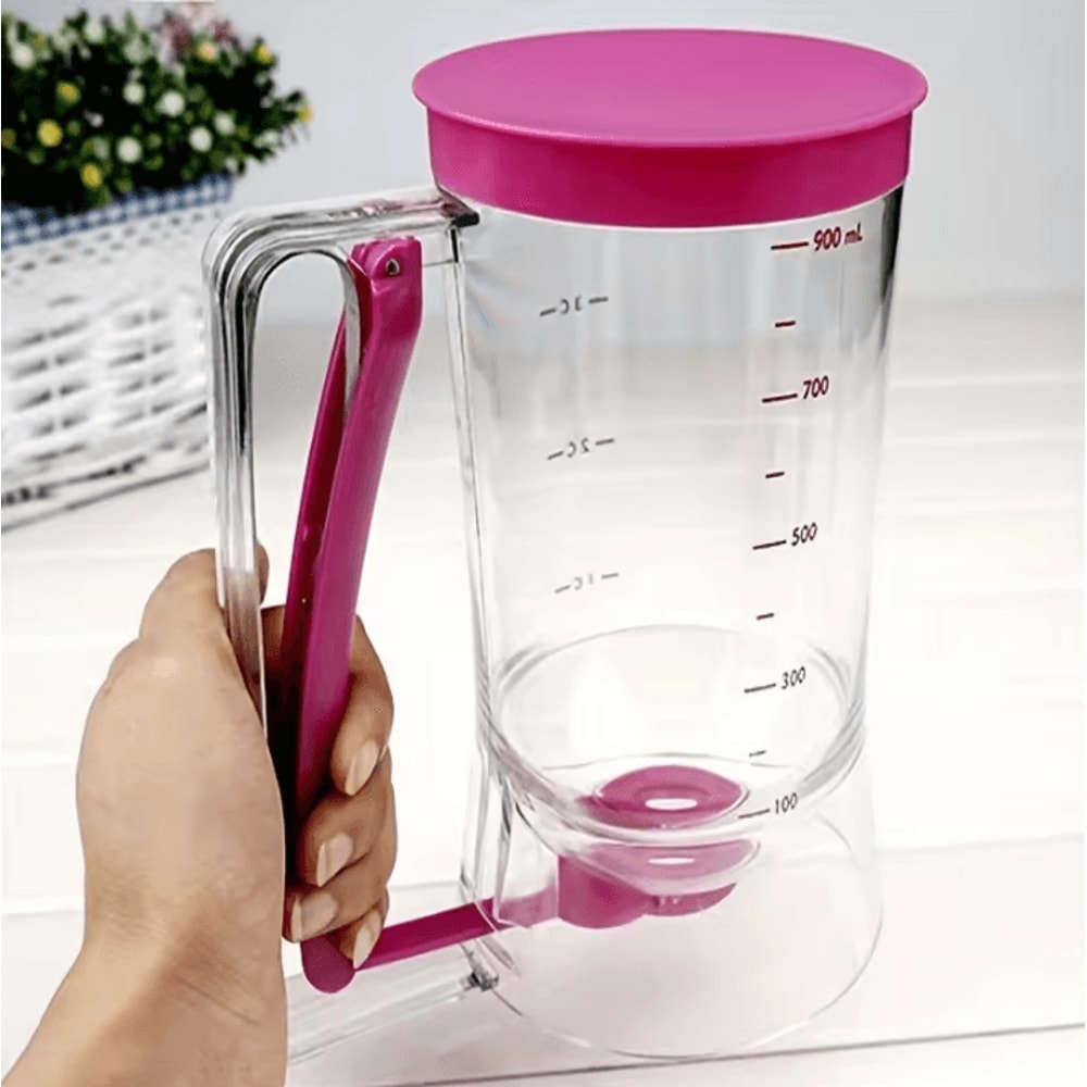 900ml HandHeld Batter Dispenser Bottle With Graduated Funnel For Pancakes And Cakes 4