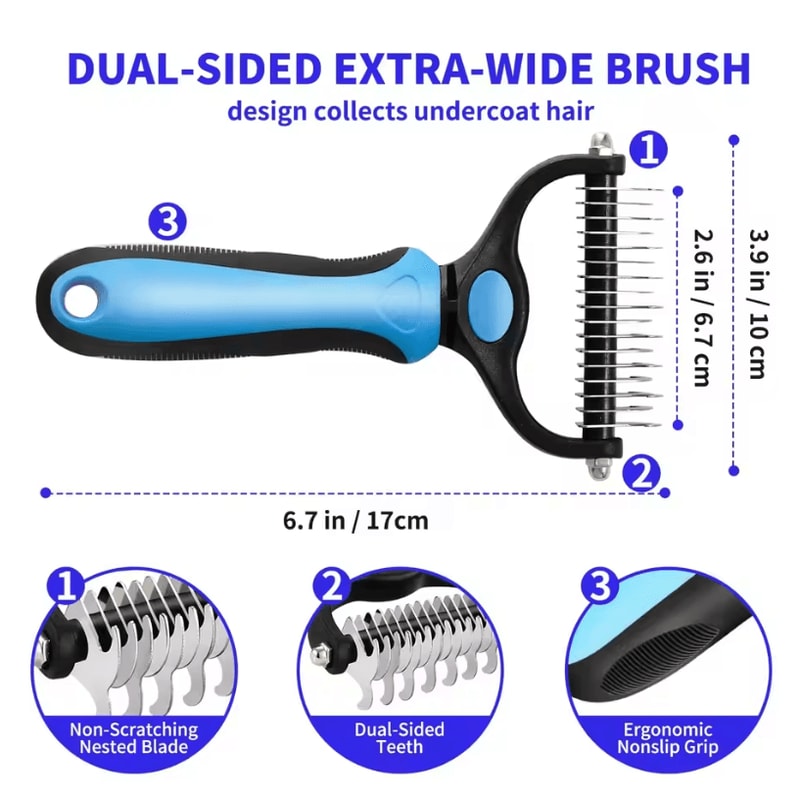 Professional Pet Deshedding Brush Dog And Cat Hair Remover Comb 5