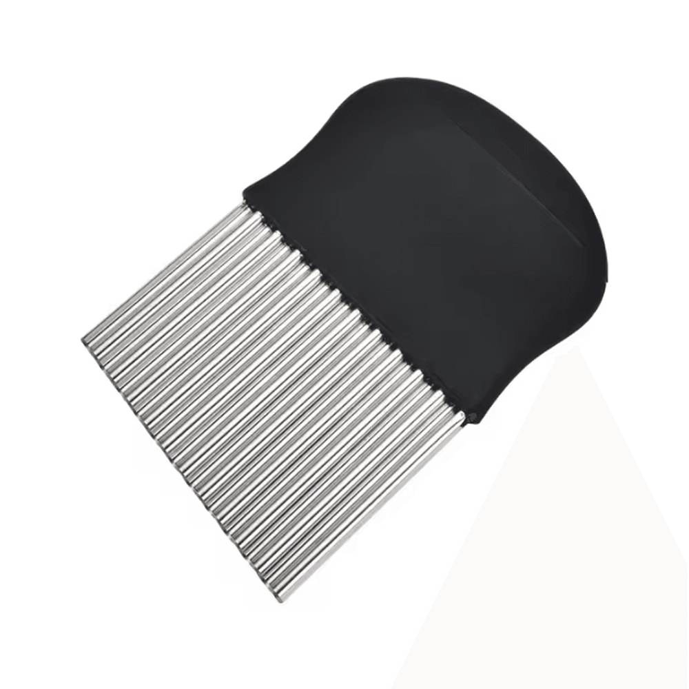 Stainless Steel Potato Chip Slicer Dough Vegetable Fruit Crinkle Wavy Kitchen Knife Cutter Chopper 5