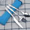 Portable Washable Picnic Cutlery Set In Zipper Travel Pouch 2