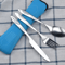 Portable Washable Picnic Cutlery Set In Zipper Travel Pouch 2