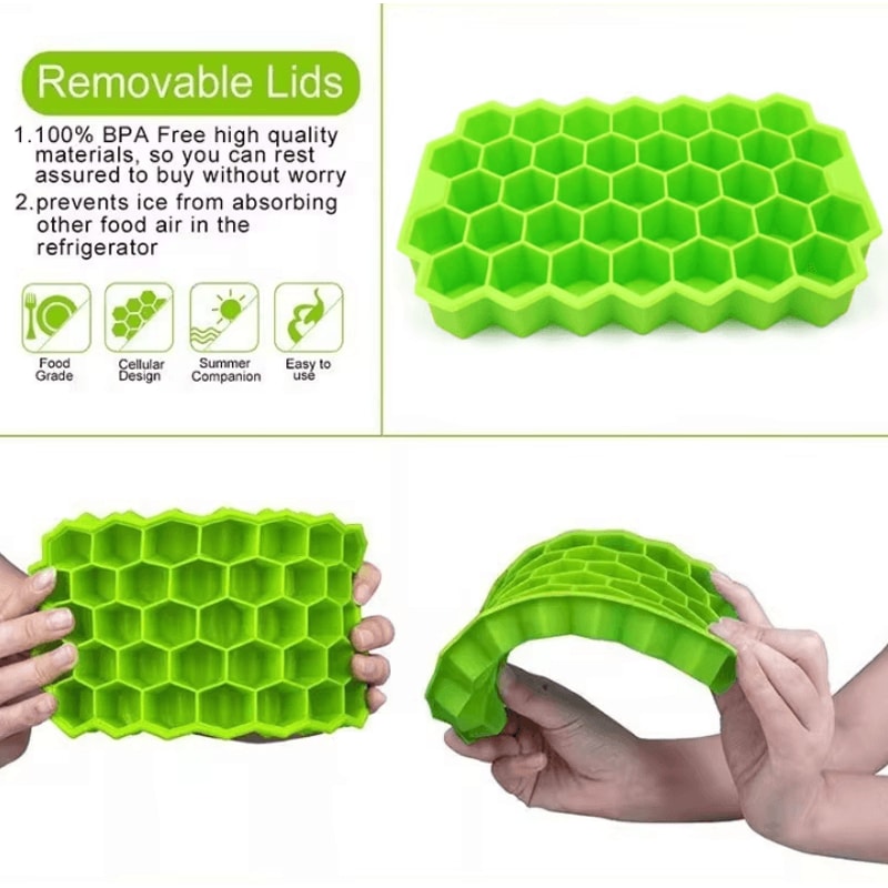 Honeycomb 37 Lattice Cube Ice Tray Mold For DIY Ice Making 3