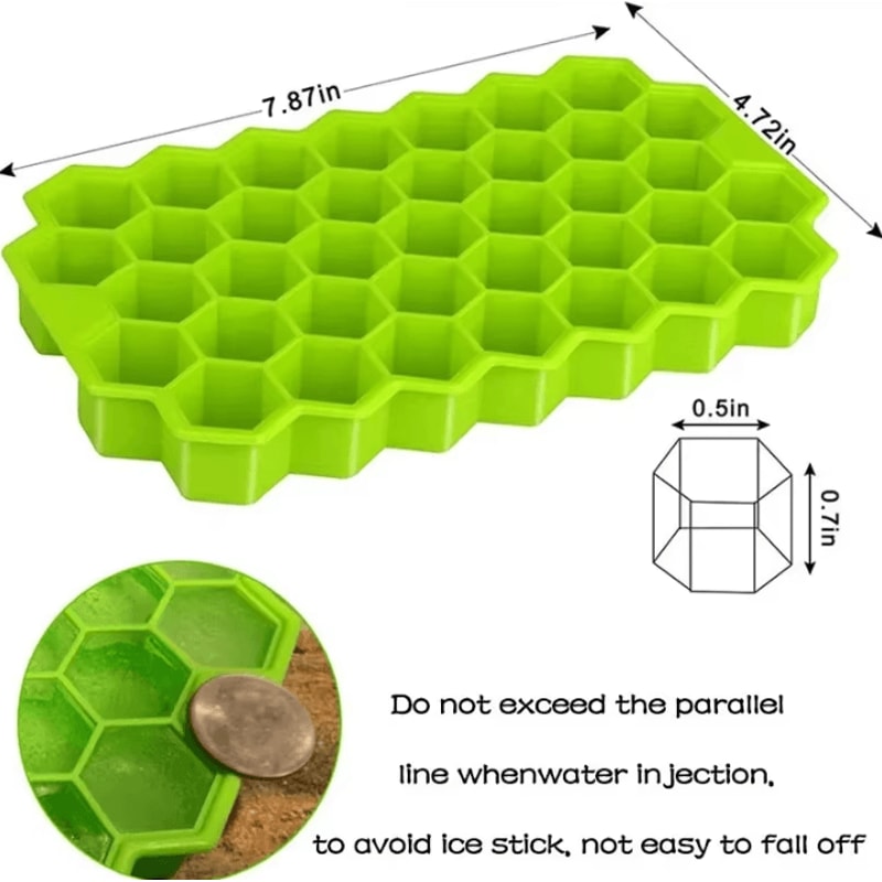 Honeycomb 37 Lattice Cube Ice Tray Mold For DIY Ice Making 4