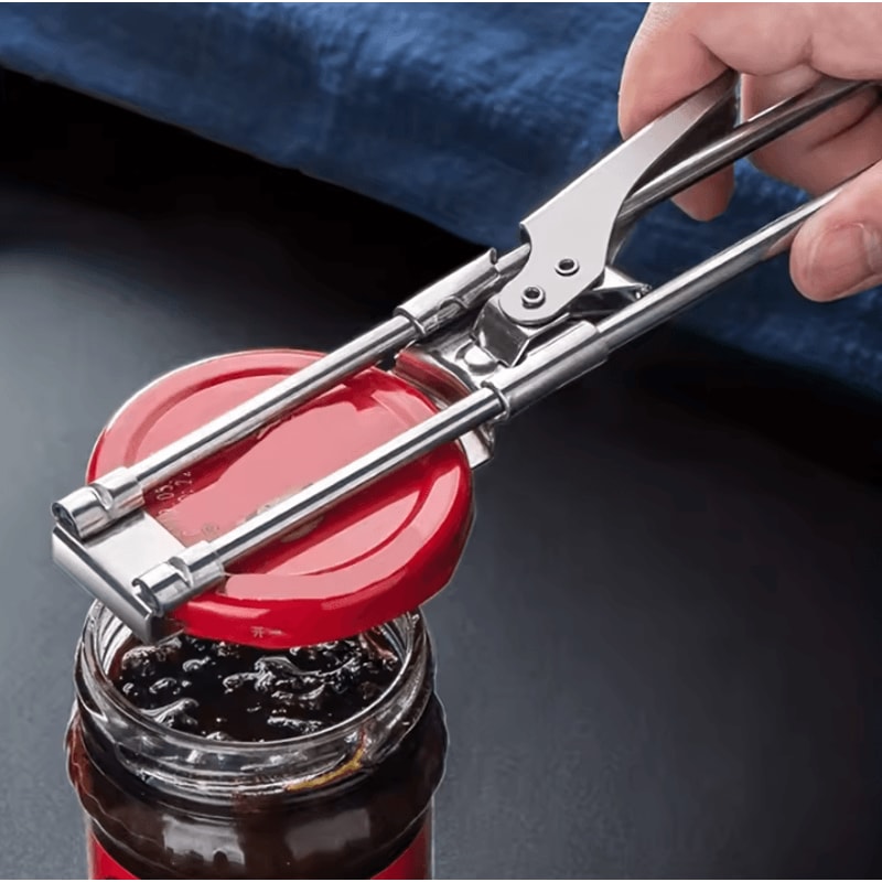 Adjustable MultiFunction Stainless Steel Bottle And Jar Opener Tool 0