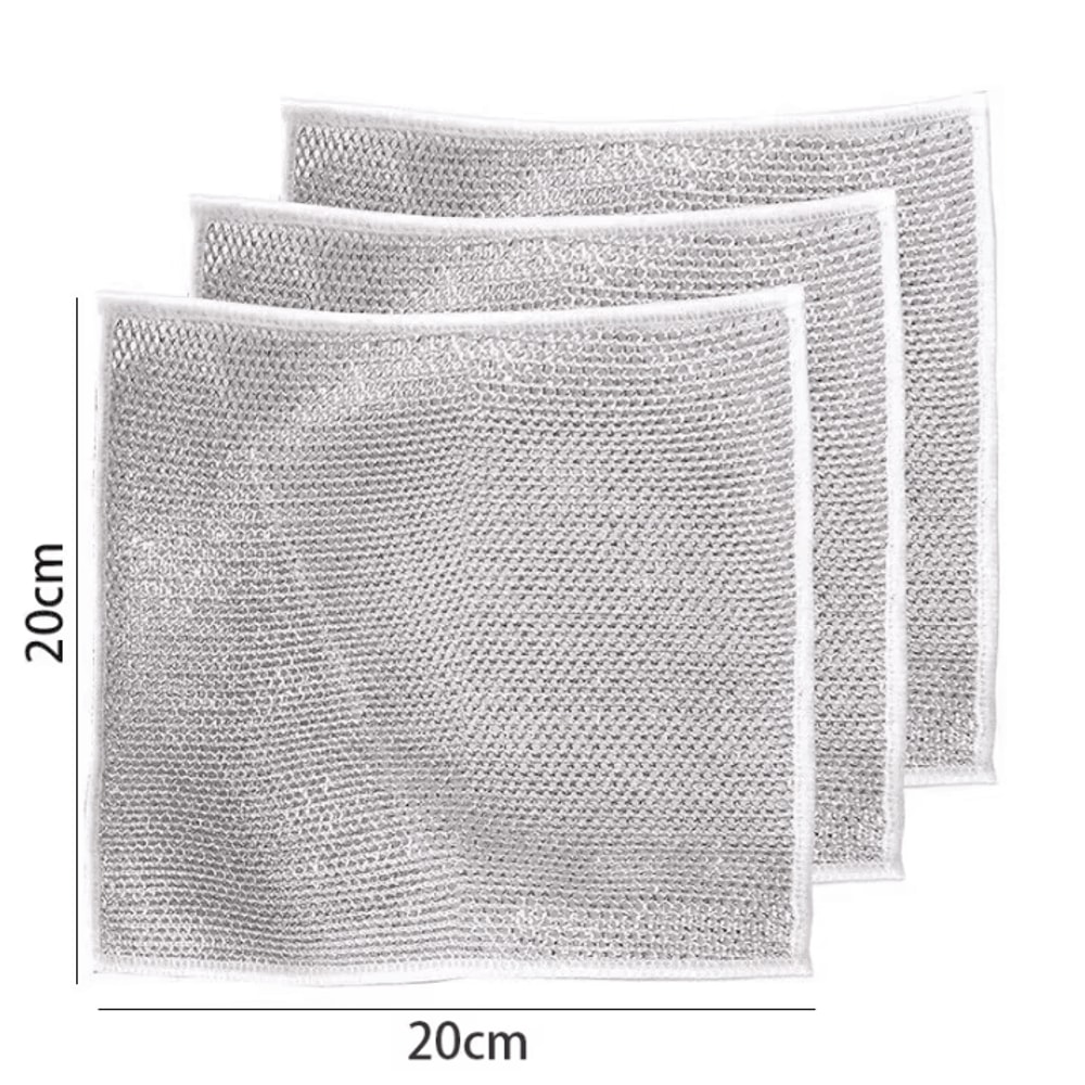 10pcs Magic Dishcloth Cleaning Cloths With Silver Wire And Steel Scrubbing Balls 5