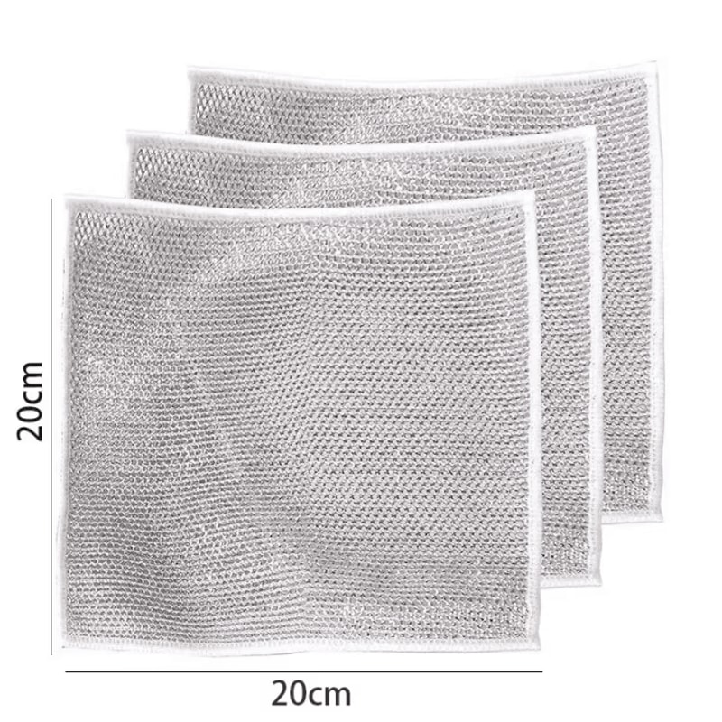 10pcs Magic Dishcloth Cleaning Cloths With Silver Wire And Steel Scrubbing Balls 5