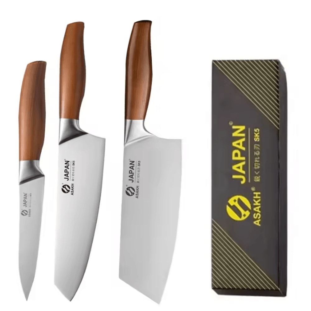 Professional Japanese Kitchen Knives Set With Chef Santoku Fillet And Cleaver 9