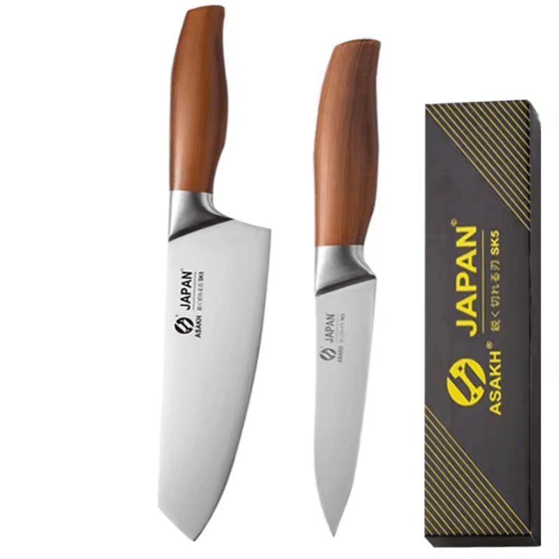 Professional Japanese Kitchen Knives Set With Chef Santoku Fillet And Cleaver 6