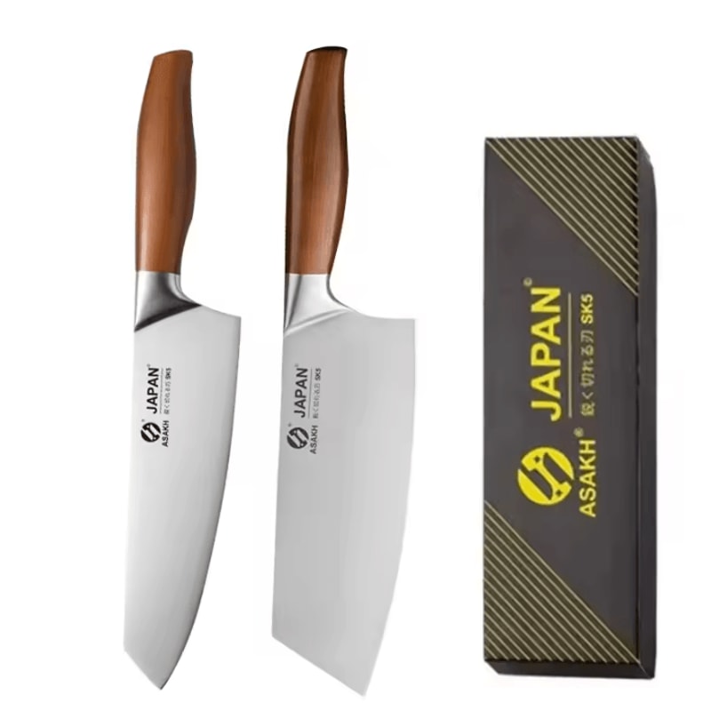 Professional Japanese Kitchen Knives Set With Chef Santoku Fillet And Cleaver 7
