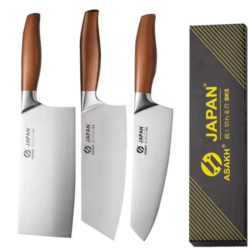 Professional Japanese Kitchen Knives Set With Chef Santoku Fillet And Cleaver 10