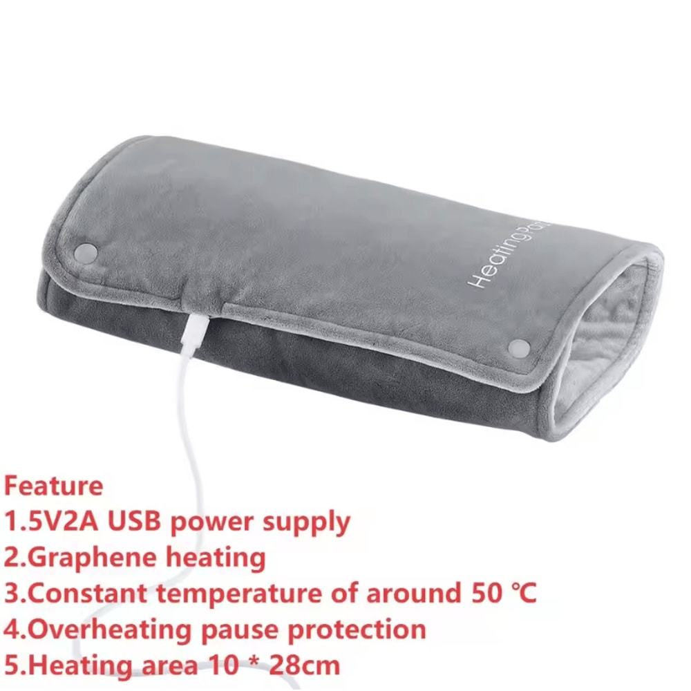 3Level Electric Graphene Heating Pad Belt With USB Recharge For Abdominal Waist And Hand Warmth 6