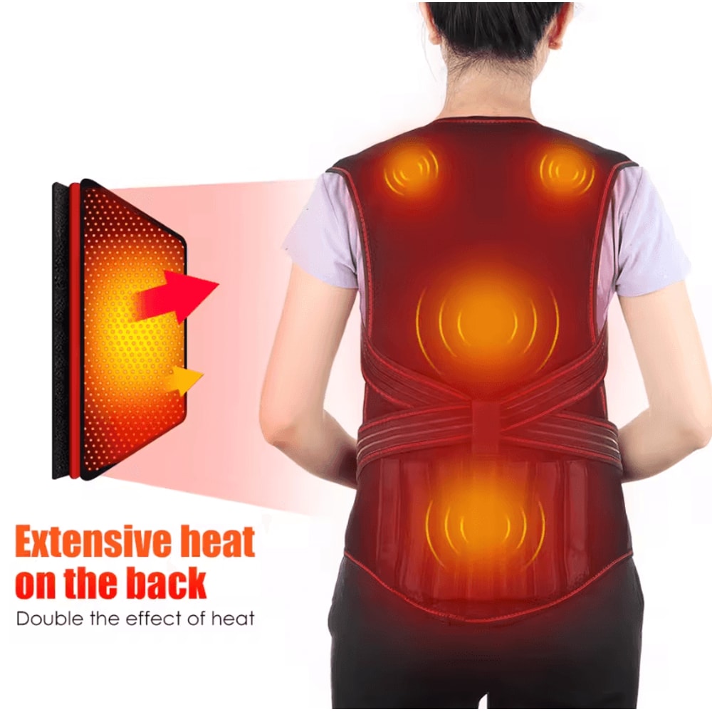 Tourmaline Magnetic Heated Vest And Lumbar Support Thermal Brace 2