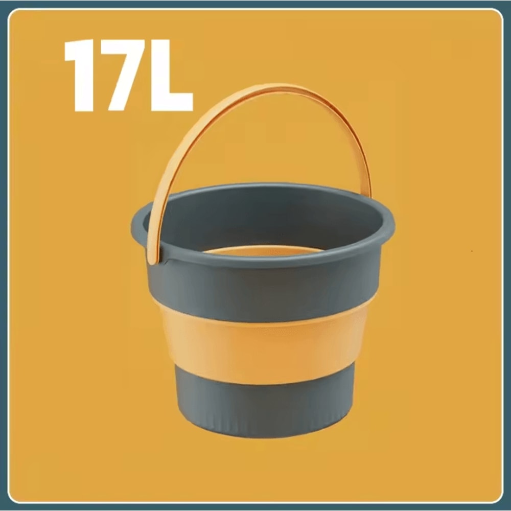 Collapsible Silicone Folding Bucket With Lid 51017L Portable Water Bucket For Camping Fishing Car 11