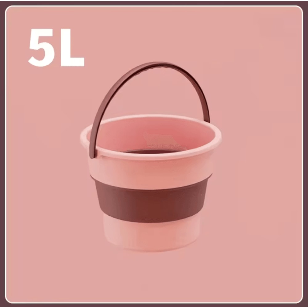 Collapsible Silicone Folding Bucket With Lid 51017L Portable Water Bucket For Camping Fishing Car 5