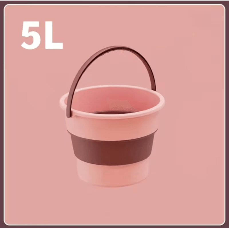 Collapsible Silicone Folding Bucket With Lid 51017L Portable Water Bucket For Camping Fishing Car 5