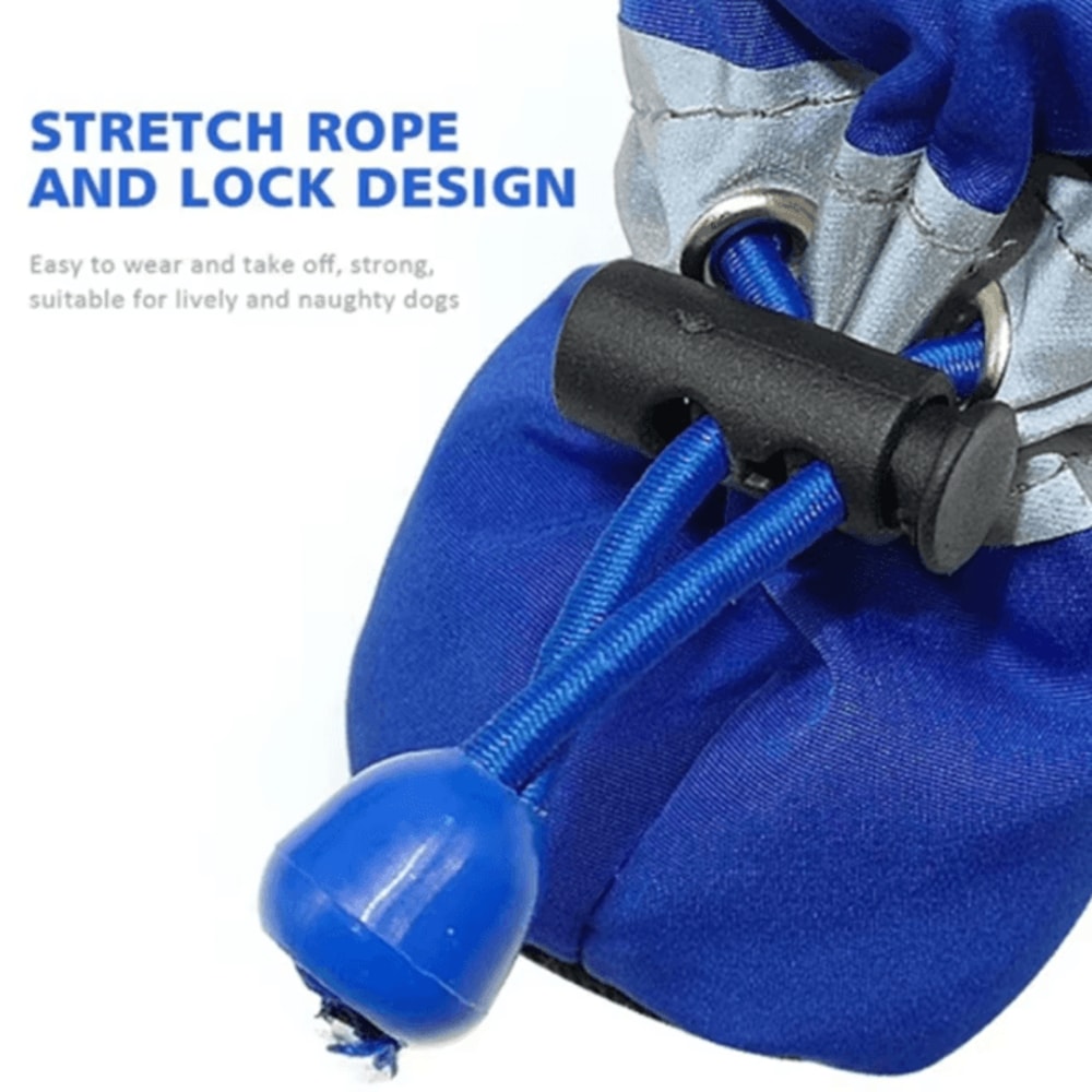 4Piece Waterproof Dog Boots AntiSlip Pet Shoes For Small Cats Dogs Paw Protection 1