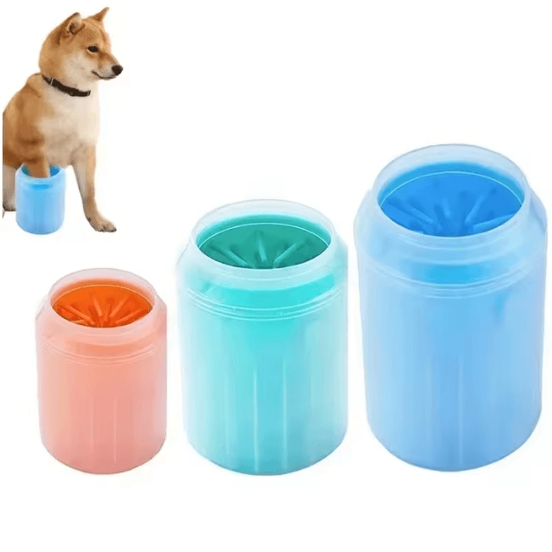 Dog Paw Washer Cleaner Soft Silicone Dog Paw Cleaning Bucket With Pet Foot Brush 0