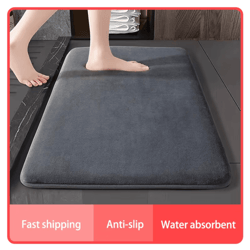 super absorbent coral velvet floor & bath mat – anti-slip waterproof door & bathroom rug