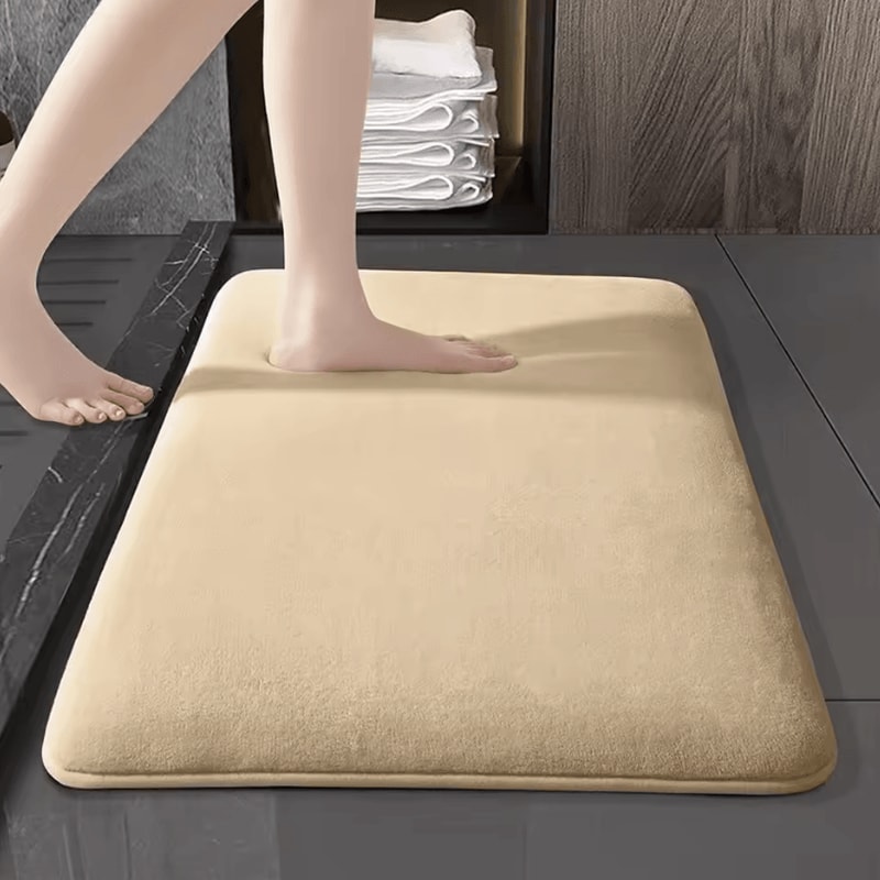 Super Absorbent Coral Velvet Floor Bath Mat AntiSlip Waterproof Door Bathroom Rug 9