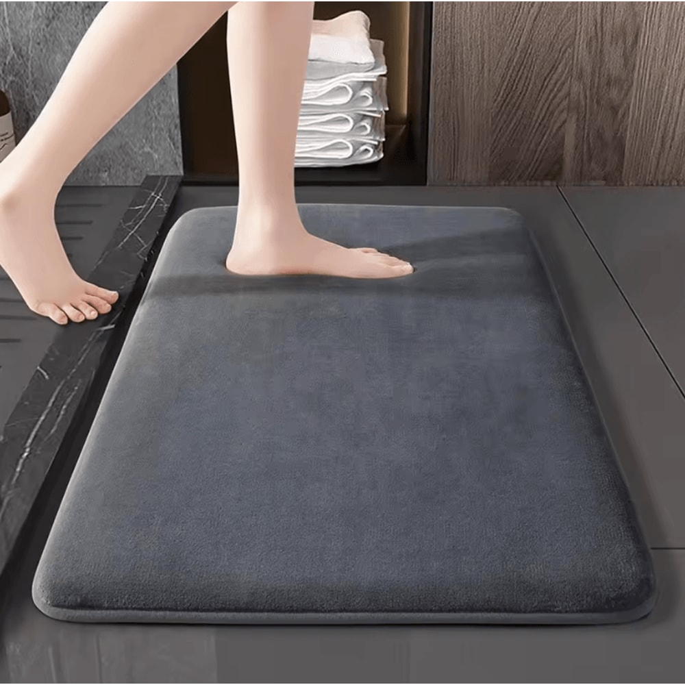 Super Absorbent Coral Velvet Floor Bath Mat AntiSlip Waterproof Door Bathroom Rug 7