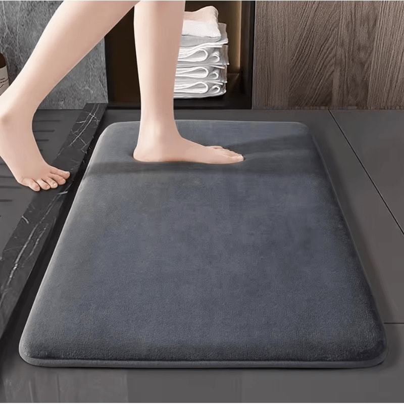 Super Absorbent Coral Velvet Floor Bath Mat AntiSlip Waterproof Door Bathroom Rug 7