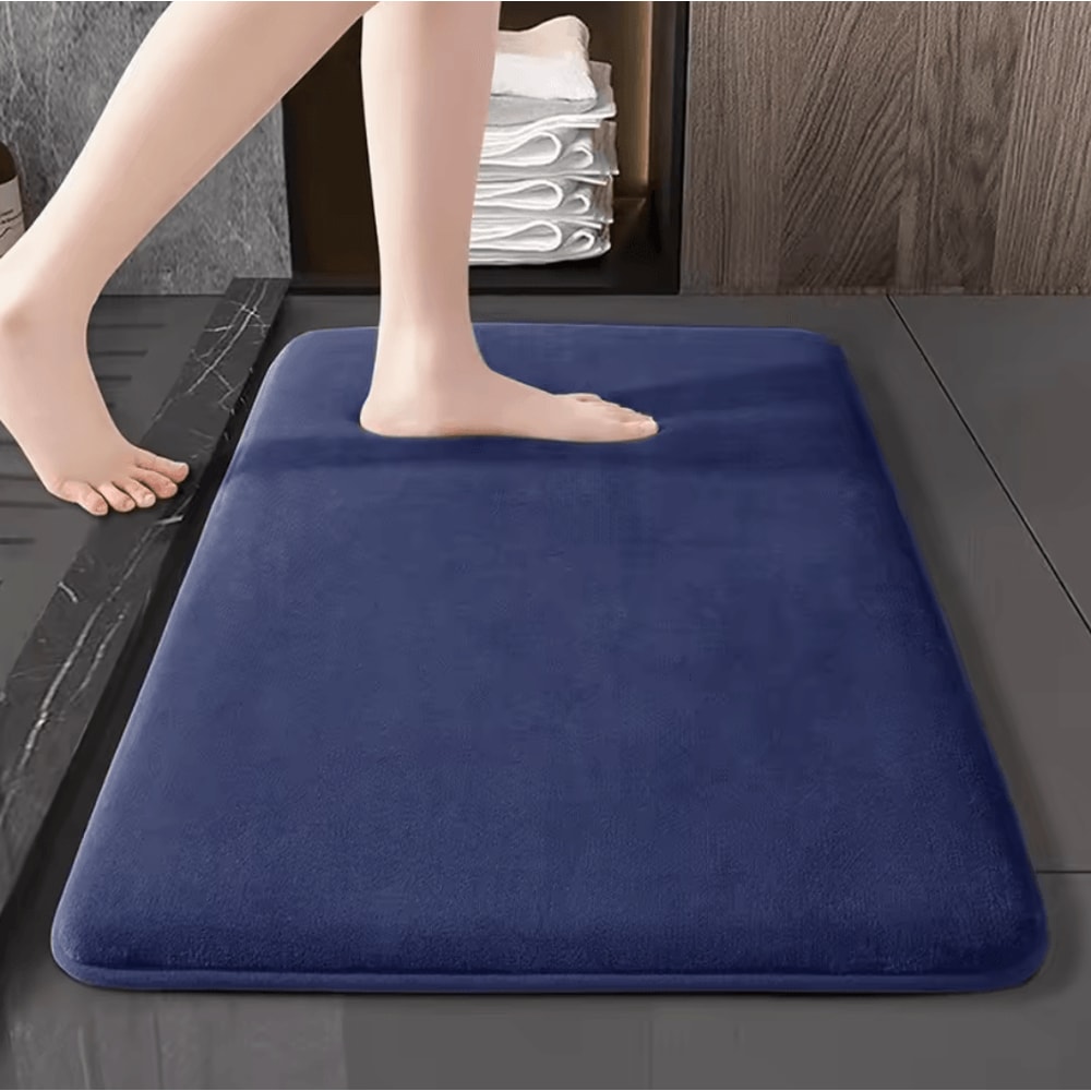 Super Absorbent Coral Velvet Floor Bath Mat AntiSlip Waterproof Door Bathroom Rug 8