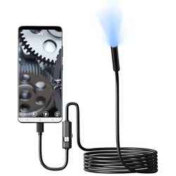 ip67 waterproof type-c endoscope camera – flexible inspection borescope with 6 leds for android & pc