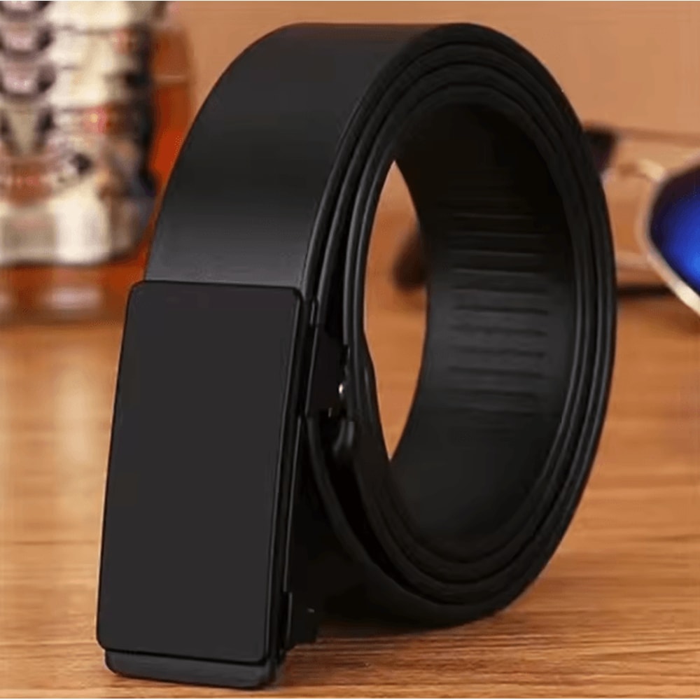 Luxury Genuine Leather Belt For Men Quality Mens Automatic Buckle Belt With Metal Strap 0