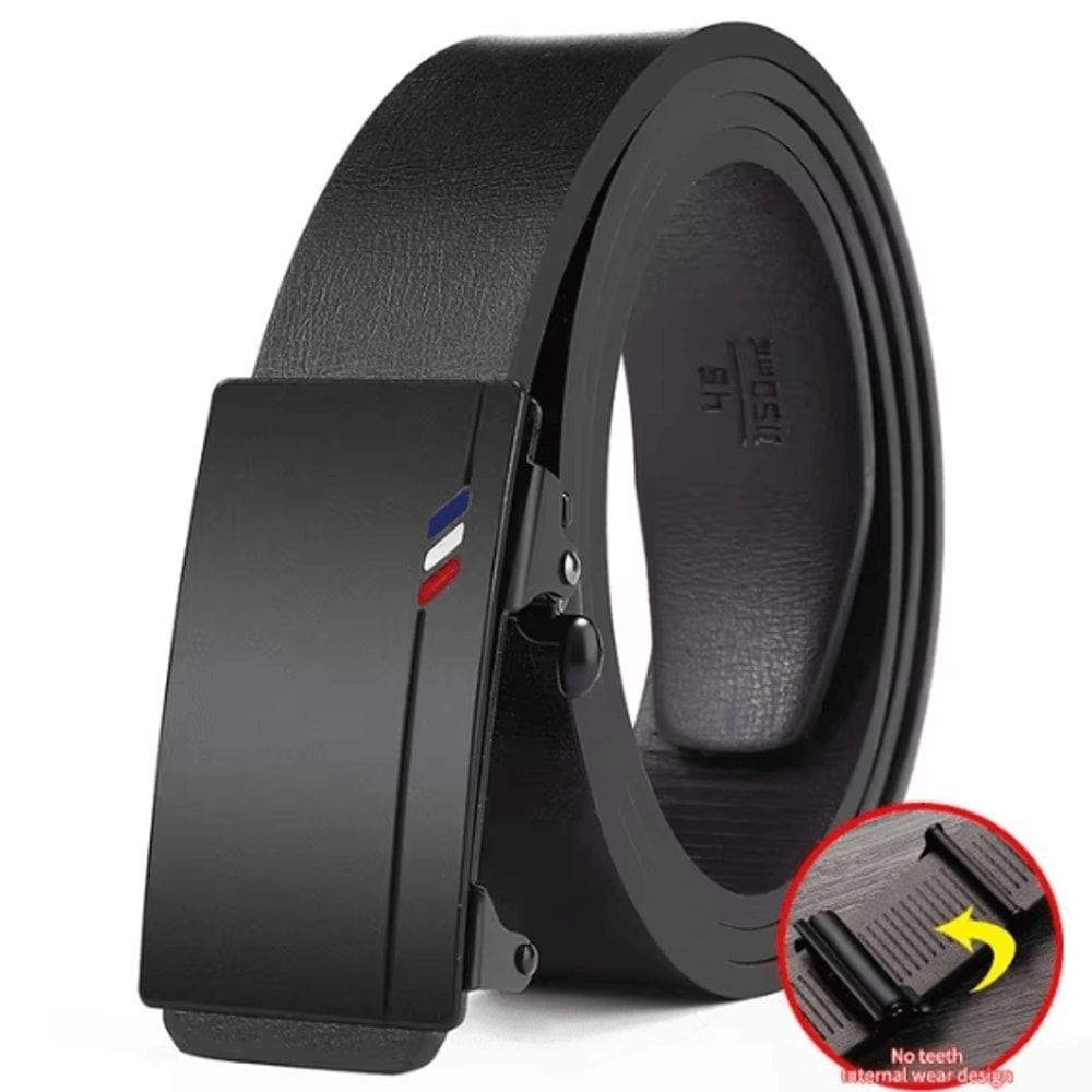 Luxury Genuine Leather Belt For Men Quality Mens Automatic Buckle Belt With Metal Strap 1