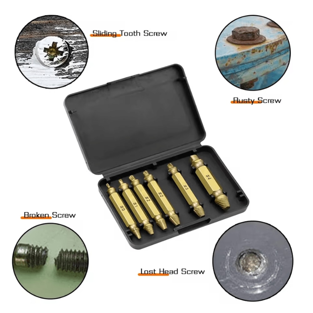 Damaged Screw Extractor Set Double Head Broken Bolt Removal Tool For Stripped Stuck Screws 2
