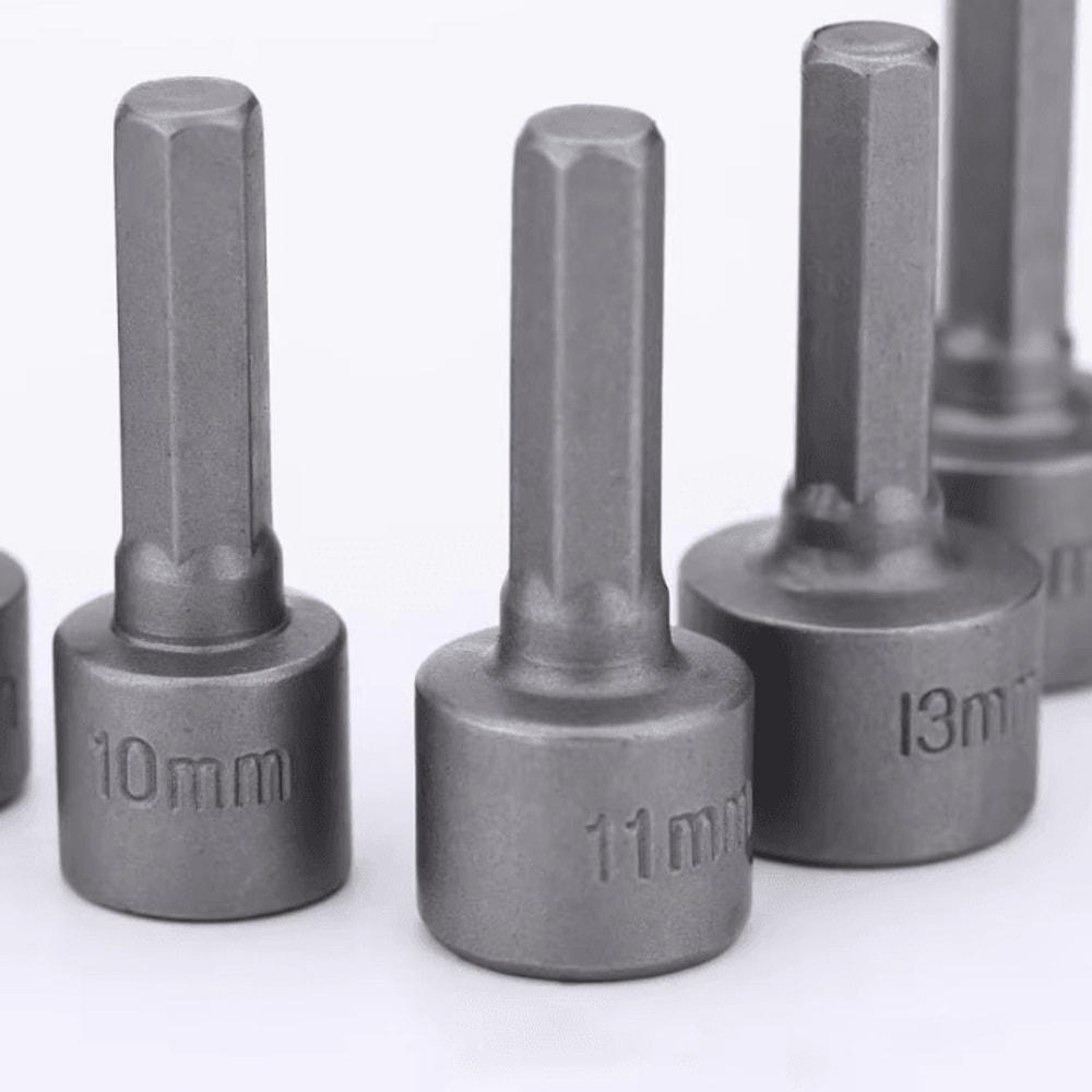 9Piece Hex Socket Nut Driver Set MultiSize Screwdriver Bit Socket Wrench Tool Kit 5mm13mm 2