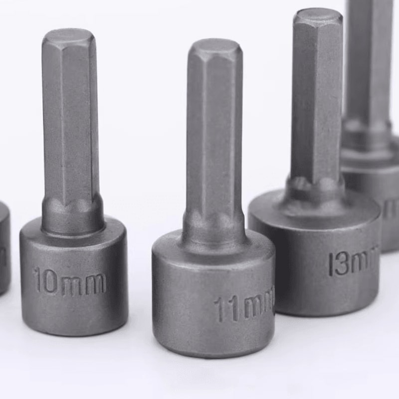 9Piece Hex Socket Nut Driver Set MultiSize Screwdriver Bit Socket Wrench Tool Kit 5mm13mm 2