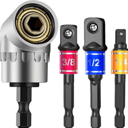 impact grade 105° angle socket adapter set – power tool driver extension & screwdriver holder