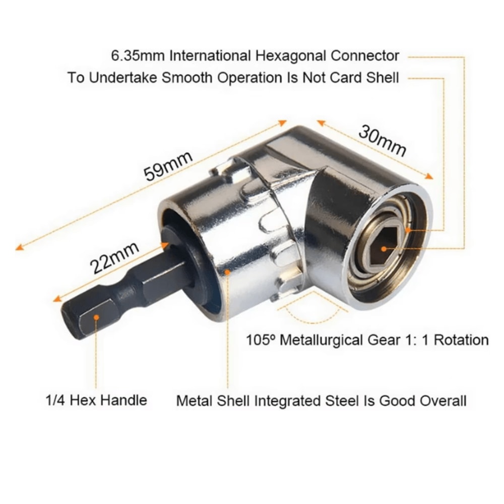 Impact Grade 105 Angle Socket Adapter Set Power Tool Driver Extension Screwdriver Holder 5